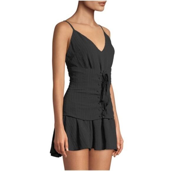 Revolve Lovers + Friends Black Pax Corset Waist Sleeveless Mini Dress Medium - Picture 1 of 11